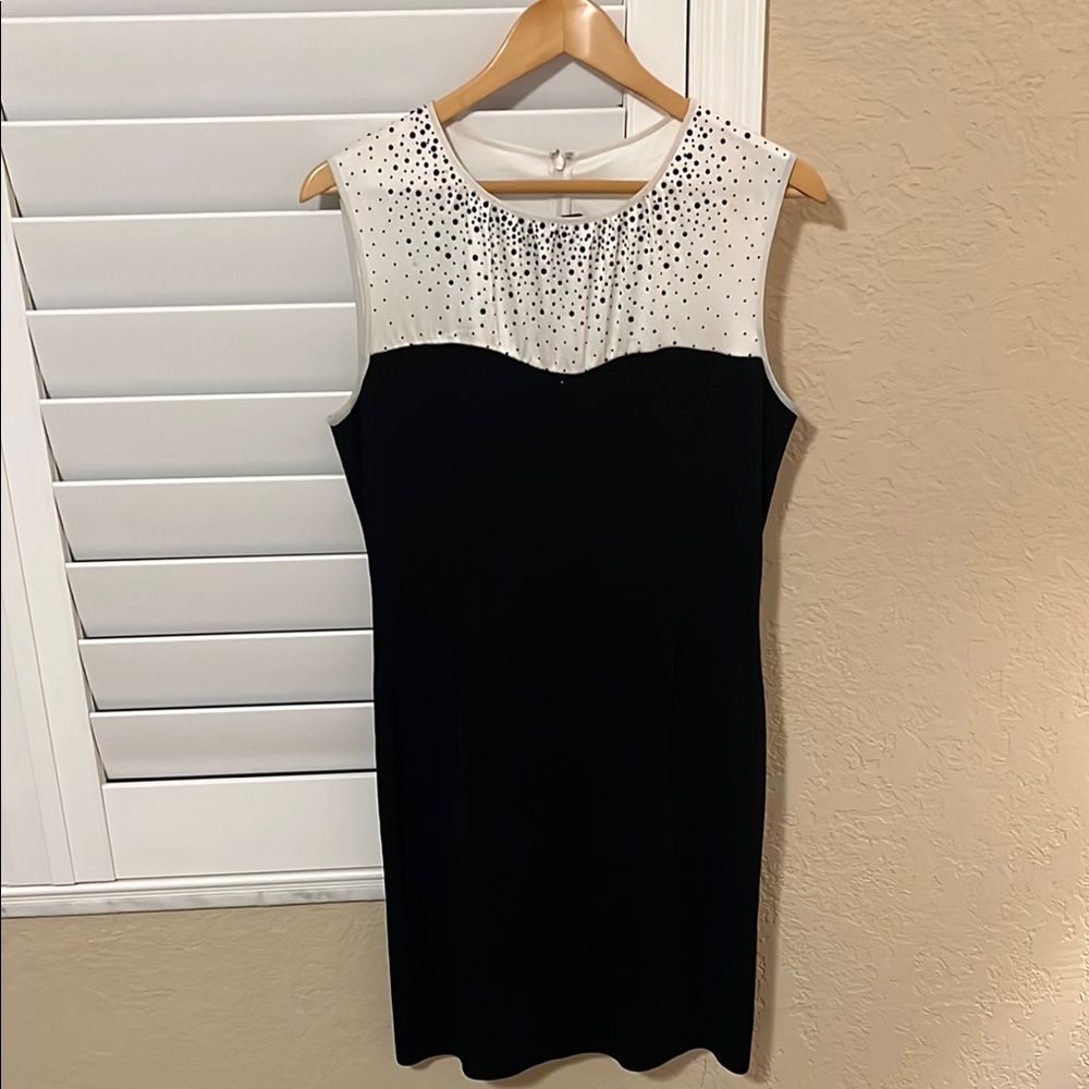 Elegant Black And White Sleeveless Dress